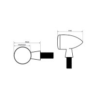 HIGHSIDER LED turn signal/position light PEN HEAD DOUBLE, b/w, tinted