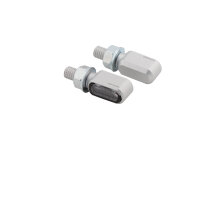HIGHSIDER CNC LED indicators LITTLE BRONX, silver, tinted glass, E-approved, pair