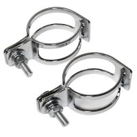 Indicator clamp, two-piece, chrome-plated, pipe mounting...