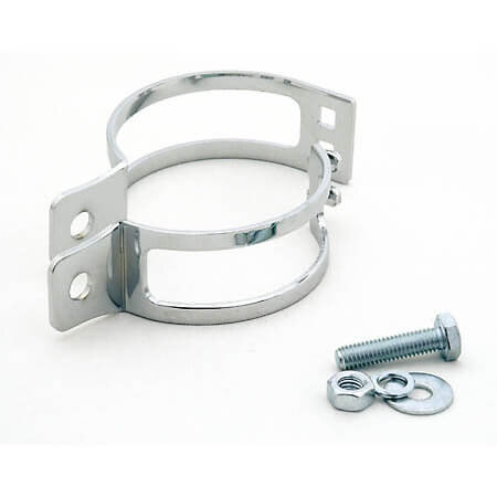 Turn signal clamp, two-piece, chrome-plated, pipe fixing 47-50mm