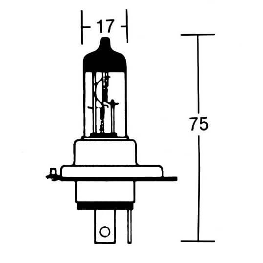 H4 incandescent lamp 12V 60/55W P43t
