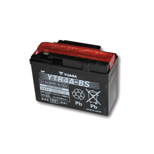 YUASA Battery YTR 4A-BS maintenance free (AGM) incl. acid pack