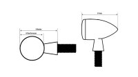 Motorrad LED R&uuml;cklicht Kennzeichenhalter, schwarzes Metall-Geh&auml;use, verstellbar