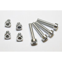 Aluminum screws set M4 silver anodized