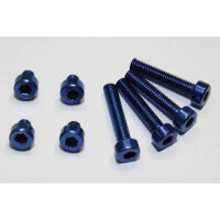 Aluminium screws set M4 blue anodized